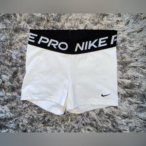 Nike Pro Shorts 3” White, Size Small